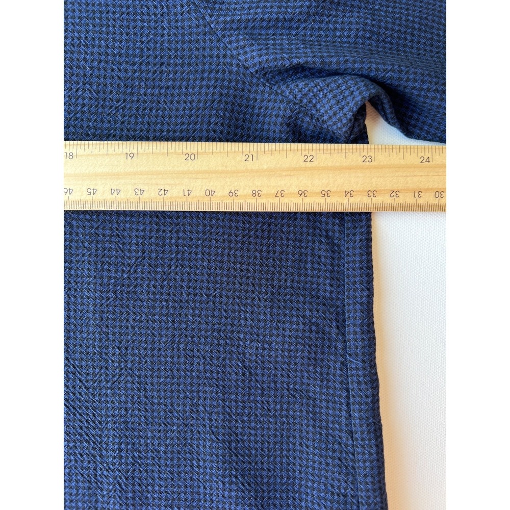 Eileen Fisher Set Womens M/L Mandarin Collar Wide Leg Culottes Pants Blue Black - Picture 3 of 15